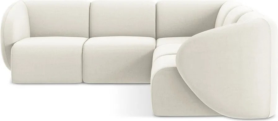 Colțar bej cu tapițerie din catifea Lani – Makamii