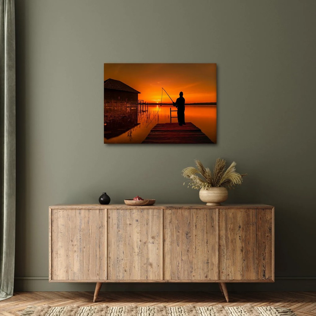 Tablou cu pescar (70x50 cm)