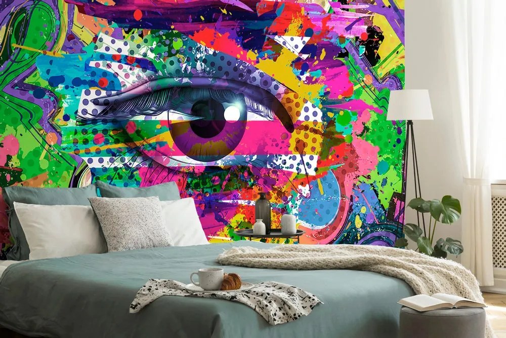 Tapet ochiul uman în stil pop-art