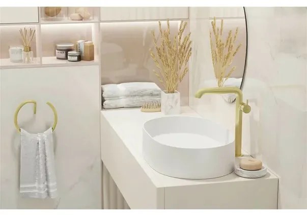 Lavoar pe blat alb Deante Silia 55 cm