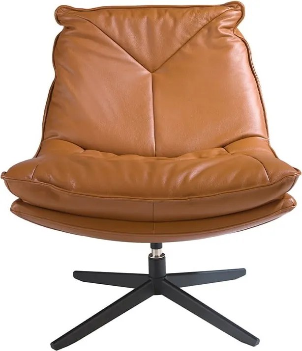 Fotoliu pivotant tapitat cu piele George Earth Clay