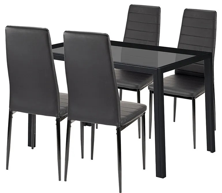 Nicole 4+1 set de luat masa negru