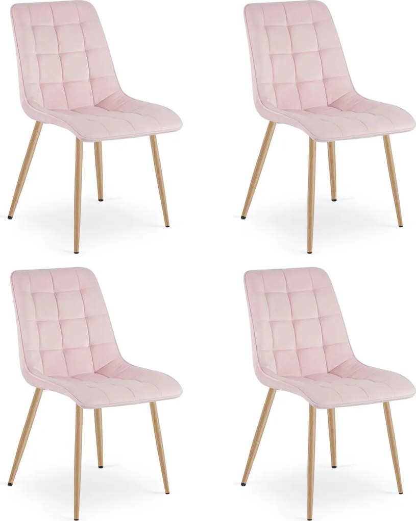 Scaun de masa SPLIT VELVET, roz deschis
