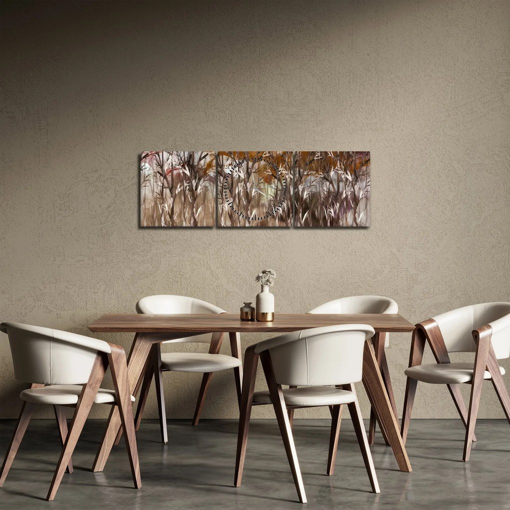 Tablou - Copaci (cu ceas) (90x30 cm)