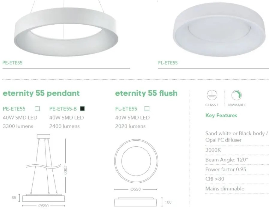 Lustra LED suspendata Eternity 55cm
