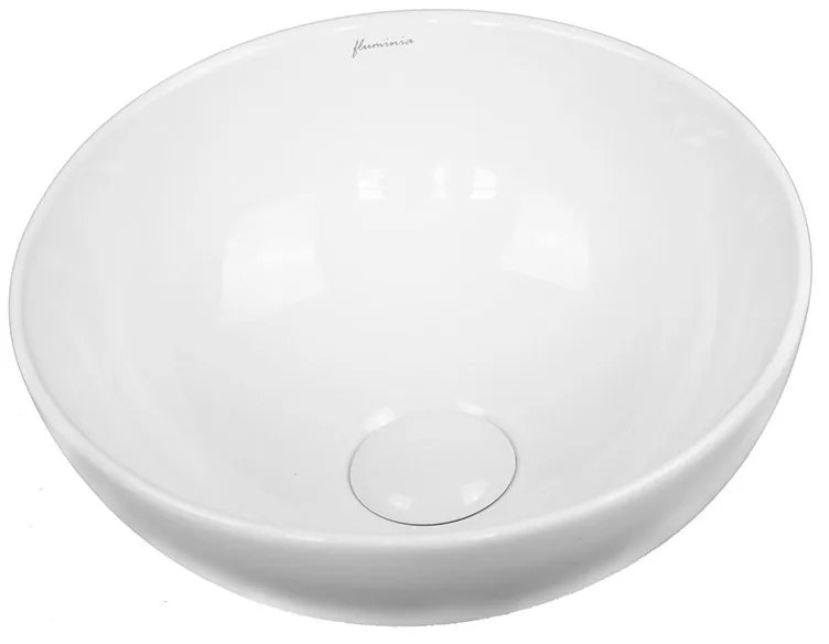 Lavoar pe blat, Fluminia, Round, rotund, diametru 33cm, alb