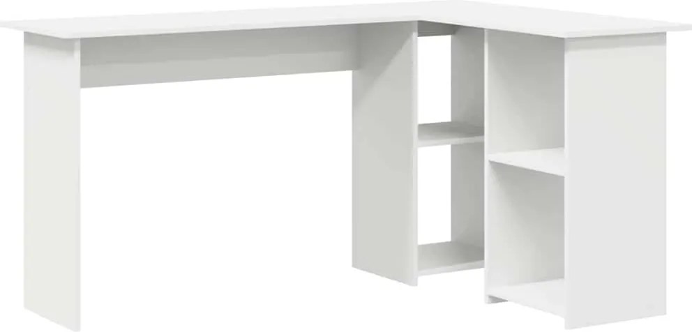 vidaXL Birou cu raft cu depozitare Alb 142 x 102 x 73 cm Lemn compozit