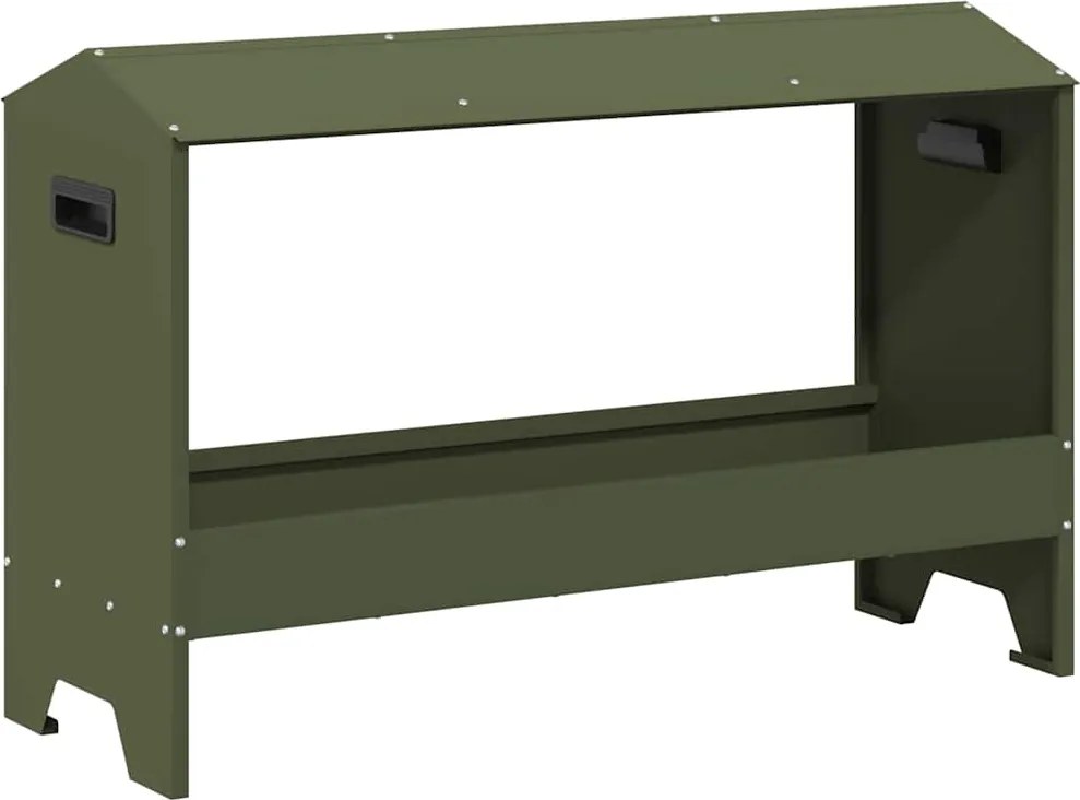 vidaXL JGHEAB pentru hrănit pui Verde măsliniu 81 x 32 x 53,5 cm