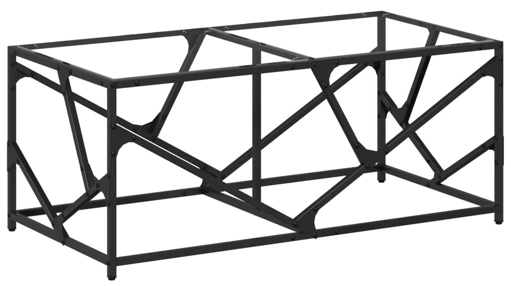 845996 vidaXL Măsuță de cafea blat din sticlă transparentă 98,5x50x41 cm oțel