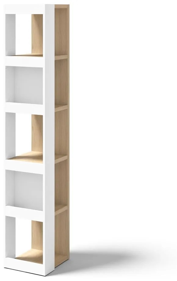 Bibliotecă albă/cu aspect de lemn de stejar 40x188 cm Ella - TemaHome