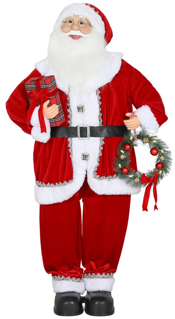 HOMCOM Moș Crăciun Animat, Cântăreț și Dansator Activare prin Sunet, 120 cm | Aosom Romania