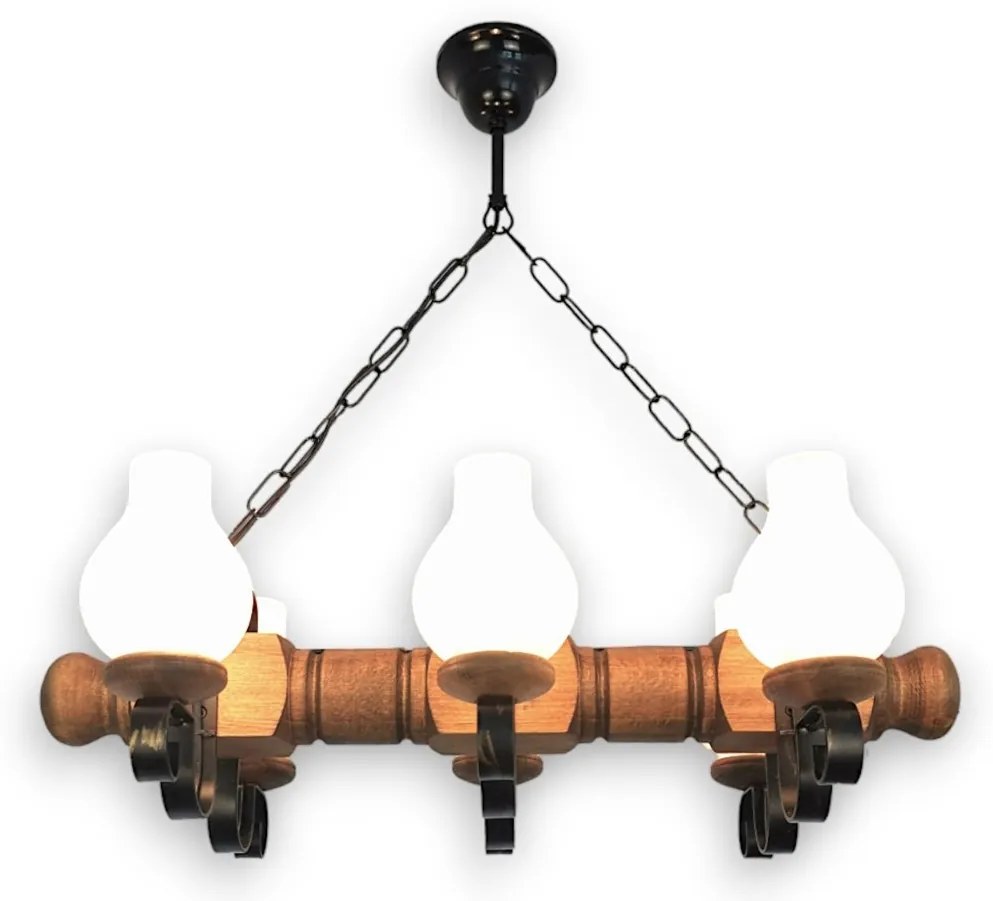 Candelabru rustic fabricat manual din lemn Rustic WOOD-RU-SP6