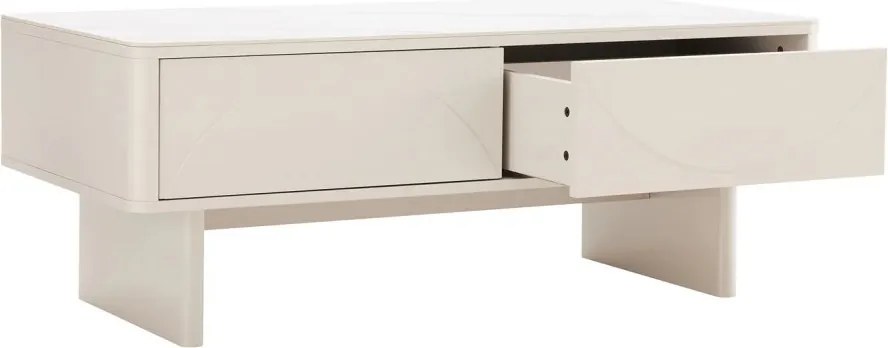 Masuta de cafea cu blat ceramic SAVOY 120cm alb