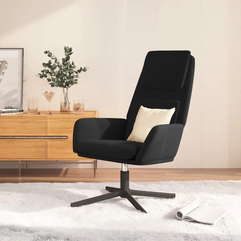 341346 vidaXL Scaun de relaxare, negru, catifea