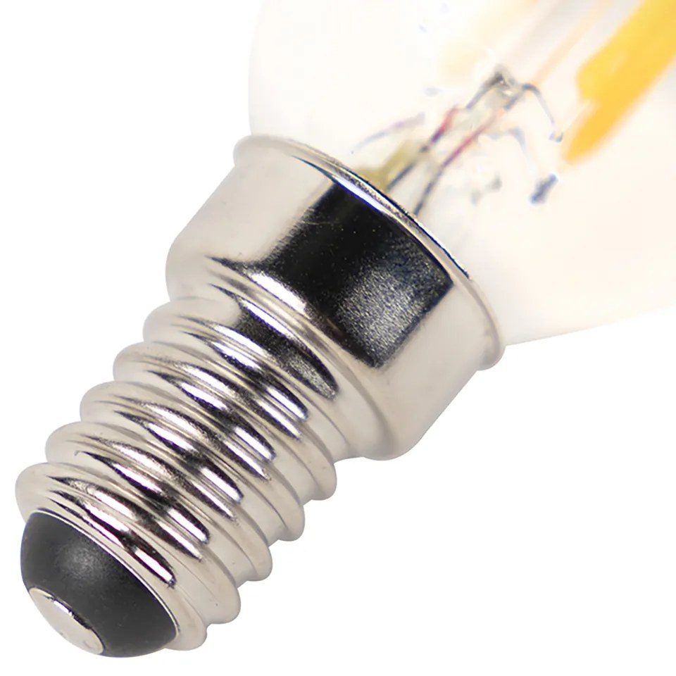 Set de 4 becuri LED E14 cu dimmer P45 transparent 3W 250lm 2700K