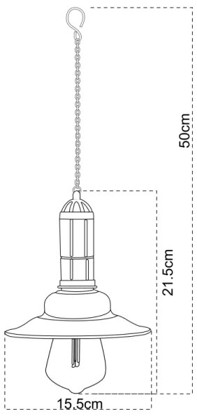 Lustră solară cu lanț Globo 33255, LED 0,06W/1,2V, IP44