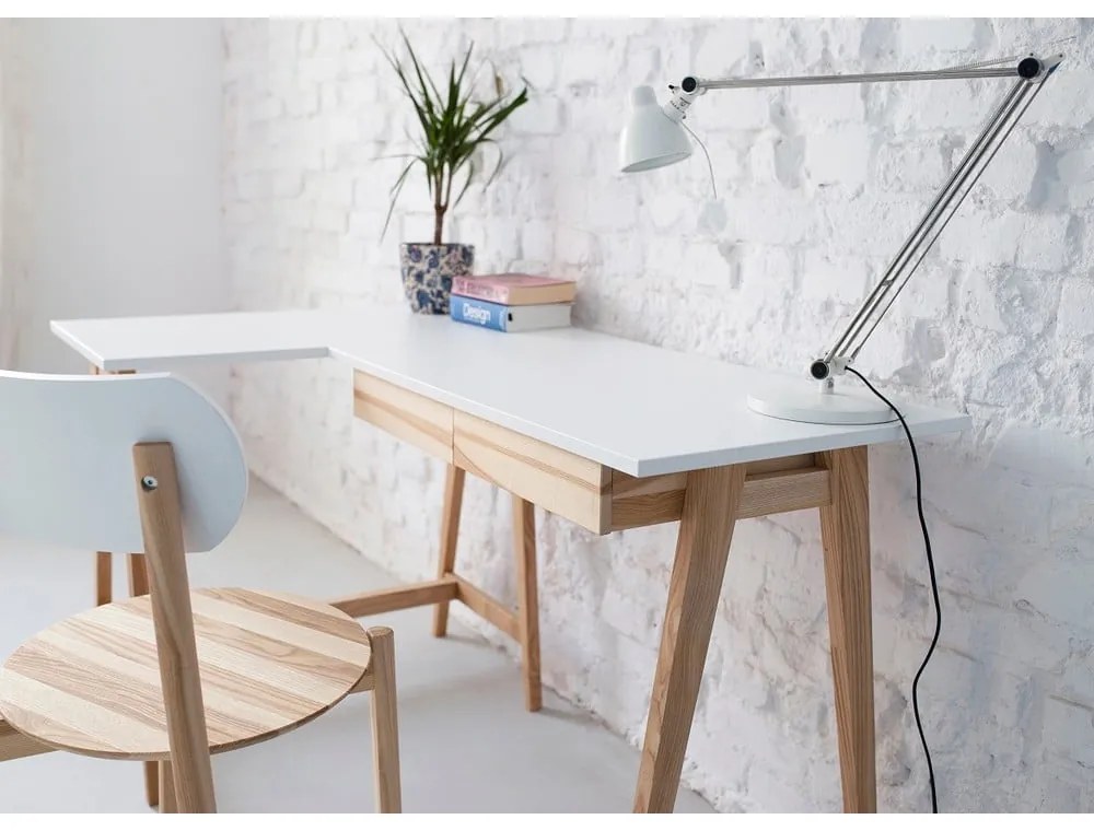 Birou cu blat alb 85x135 cm Luka – Ragaba