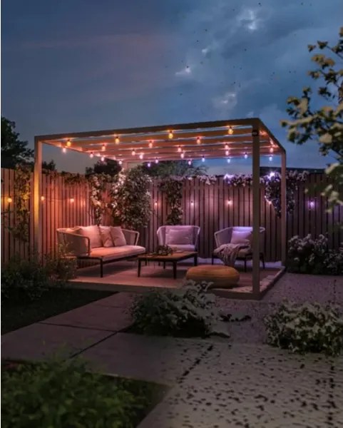 Philips Hue FESTAVIA - Extensie ghirlandă LED RGBW pentru exterior, reglabilă, 30 LED, 21 m, IP65