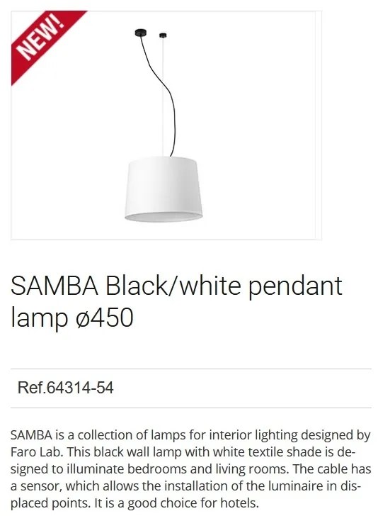 Lustra pendul moderna design elegant CONGA negru/alb 64314-54