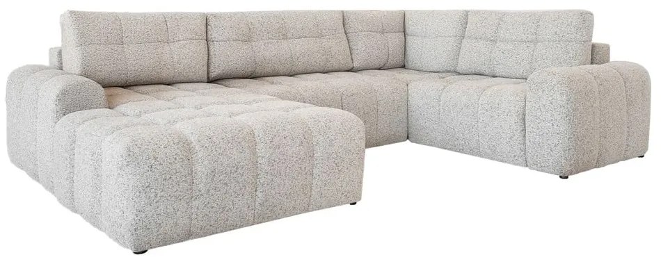 Colțar modular bej extensibil/cu spațiu de depozitare (cu colț pe partea dreaptă) Lulu – Miuform