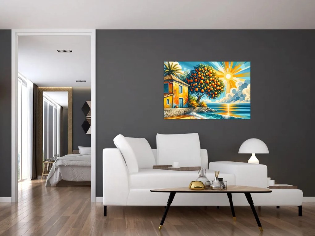 Tablou - Casă cu portocale I. (90x60 cm)