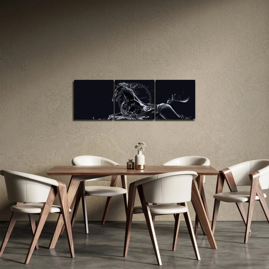 Tablou - Cal și apă (cu ceas) (90x30 cm)