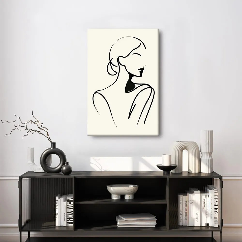 Tablou femeie în linii minimaliste