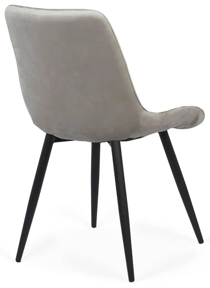 Scaun living gri deschis BUC 206 din catifea cu cadru metalic rezistent