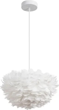 Brilagi - Lustră suspendată pe cablu FEATHER 3xE27/40W/230V Ø 40 cm albă