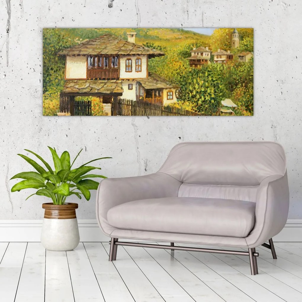 Tablou - Cabane în timpul verii (120x50 cm)