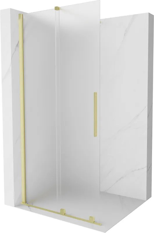 Mexen Velar perete de duș glisant Walk-in 80 x 200 cm, înghețat 8 mm, auriu periat - 871-080-000-33-55
