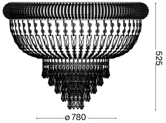 Plafonieră de cristal Ideal Lux DUBAI 24xE14/28W/230V d. 78 cm crom