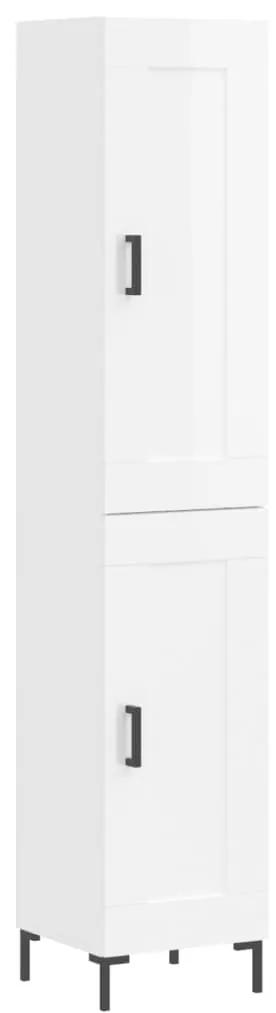 3200451 vidaXL Dulap înalt, alb extralucios, 34,5x34x180 cm, lemn prelucrat