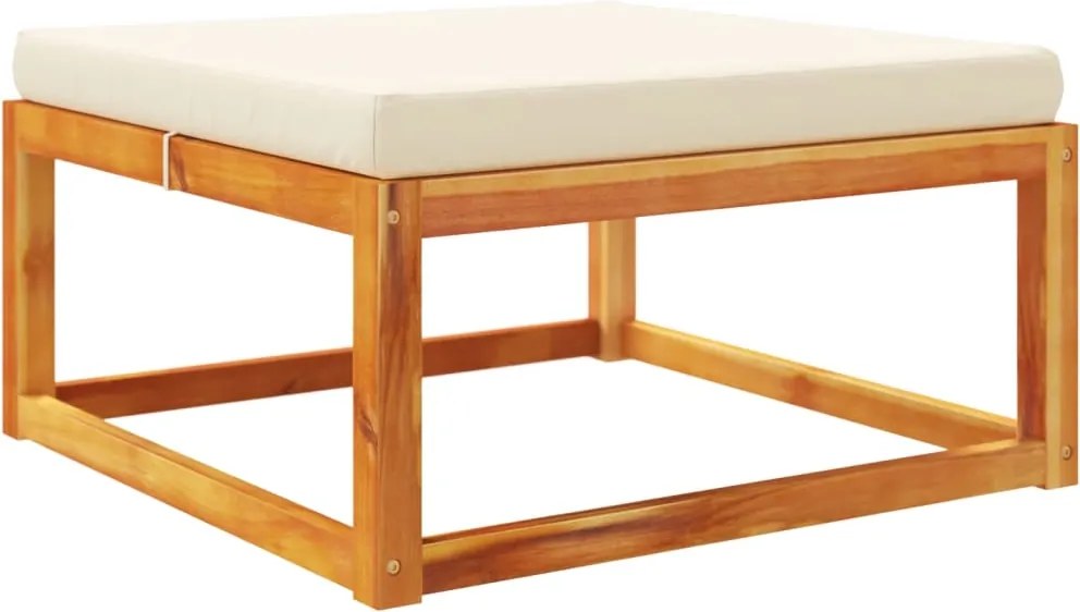 vidaXL Taburet de grădină cu pernă, 65x65x29 cm, lemn masiv acacia