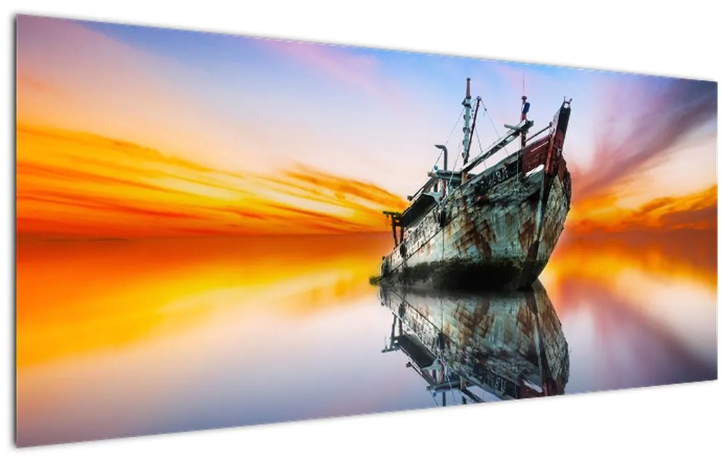 Tablou - Zori peste un naufragiu (120x50 cm)