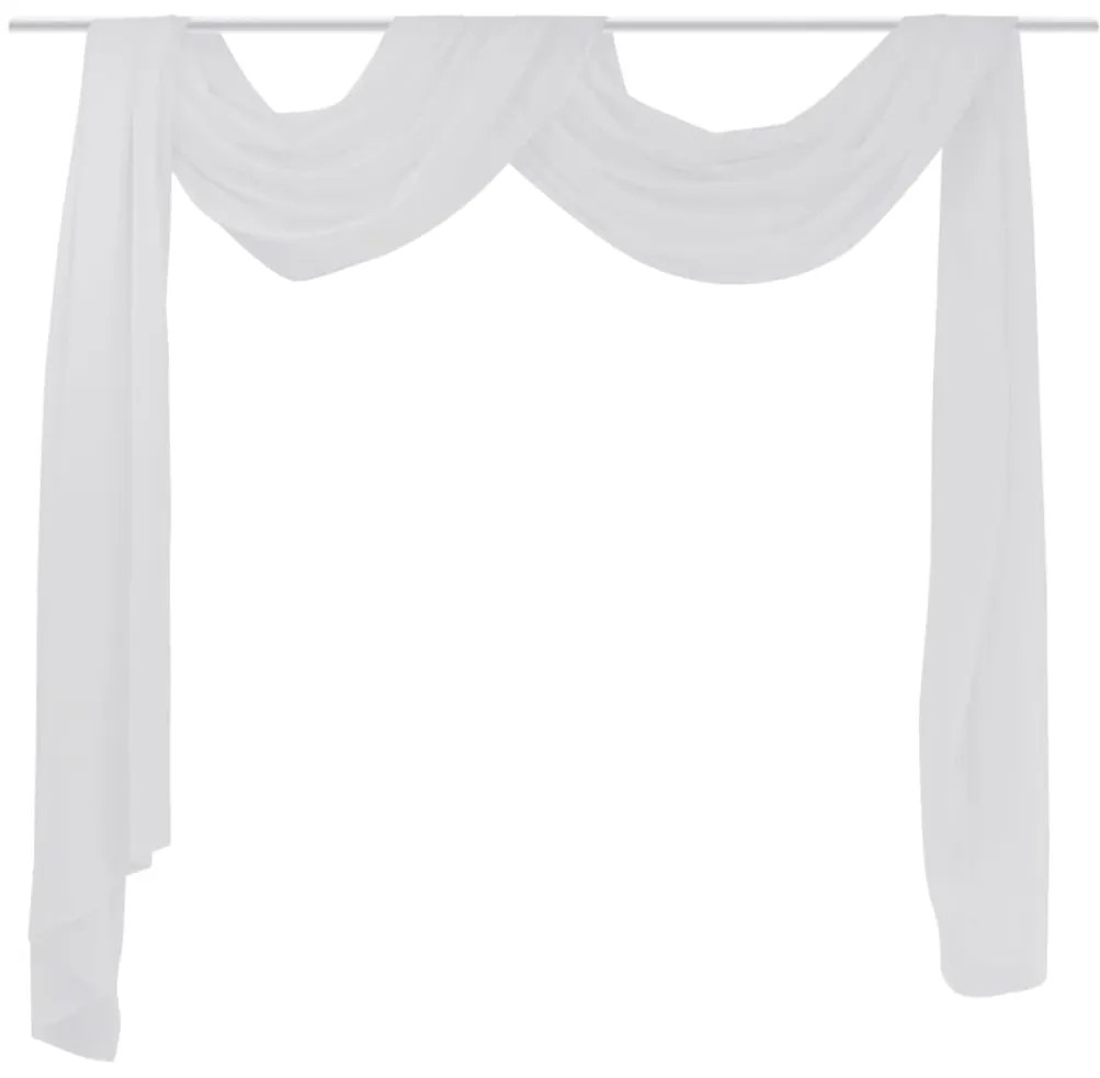 Draperie transparentă din voal 140 x 600 cm, alb