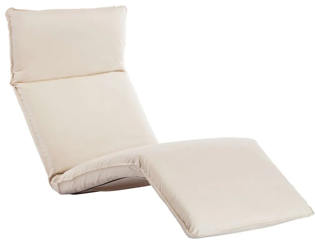 vidaXL Șezlong pliabil, alb crem, țesătură oxford