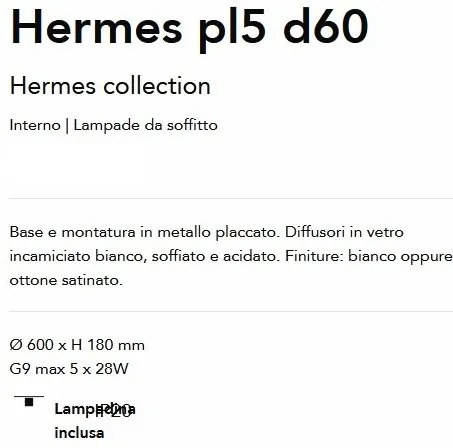 Lustra aplicata stil minimalist Hermes pl5 d60 alama