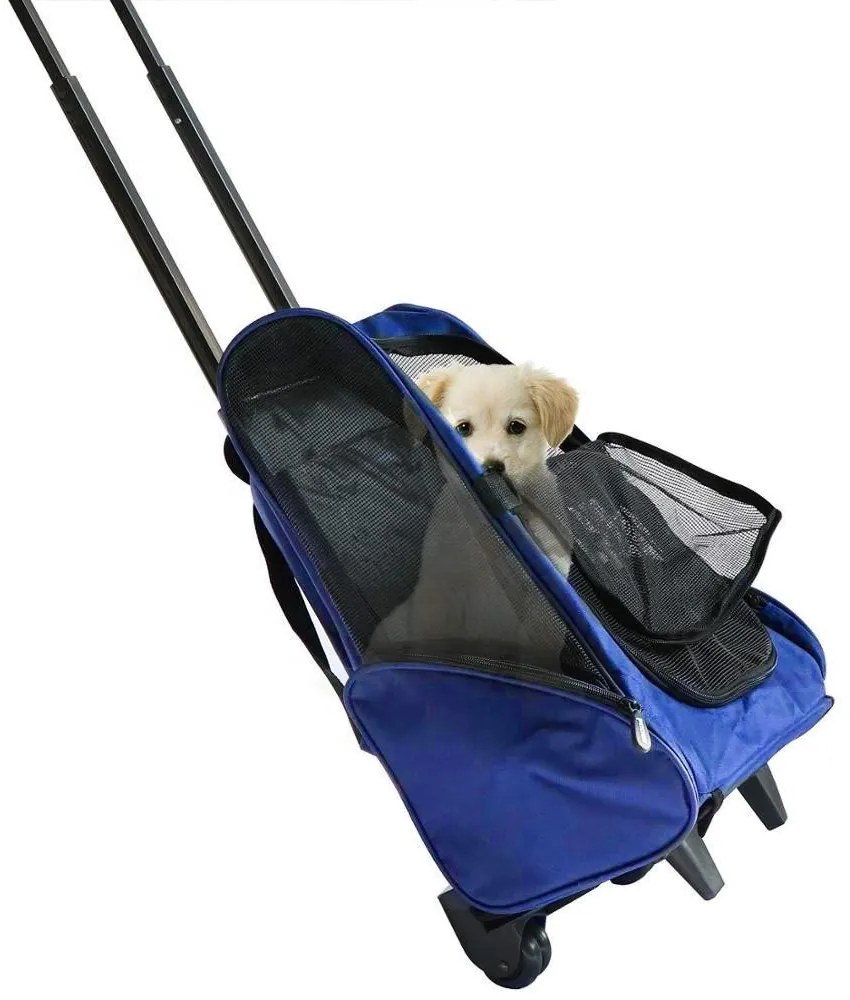 Geanta transport animale de companie 2 in 1-albastru