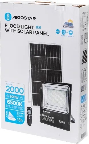 Proiector LED solar dimabil Aigostar LED/300W/3,2V IP65 + telecomandă