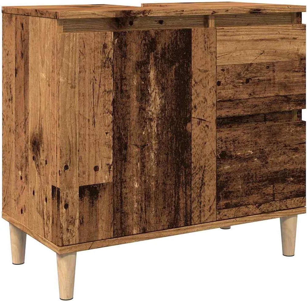 vidaXL Dulap de chiuvetă, lemn vechi, 65x33x60 cm, lemn prelucrat