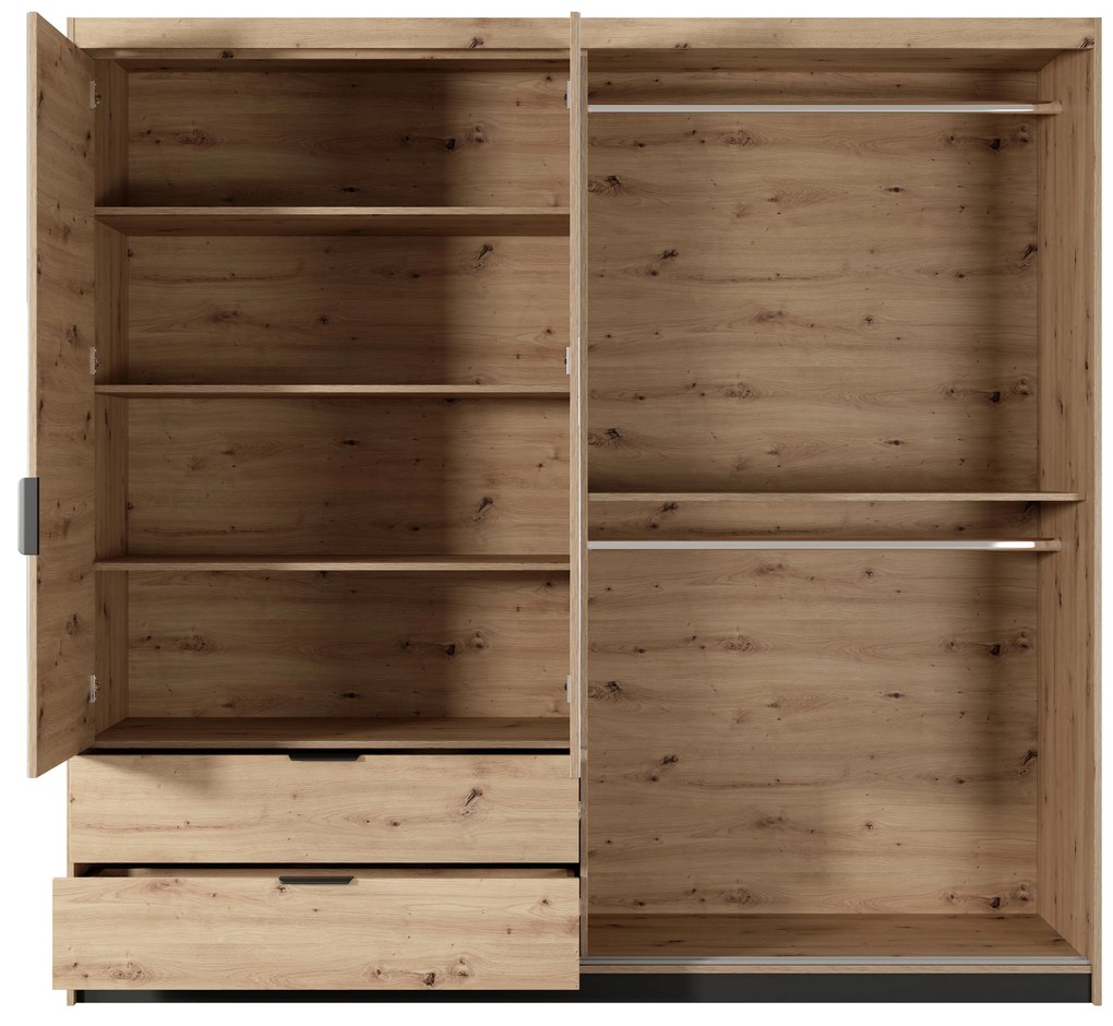 Dulap de haine Tallin 220 (Stejar artisan + antracit). 1071398
