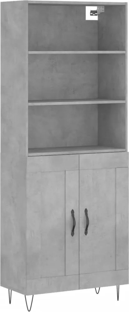 vidaXL Dulap înalt, gri beton, 69,5x34x180, lemn compozit