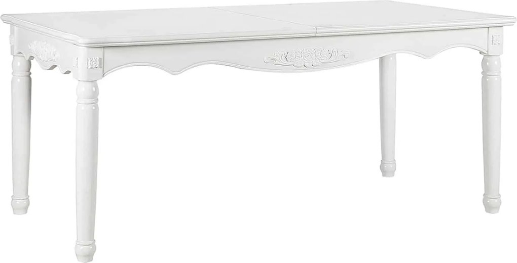 Masă lemn masiv alb dining extensibilă Elizabeth 190/, 240 × 100 × 80 cm