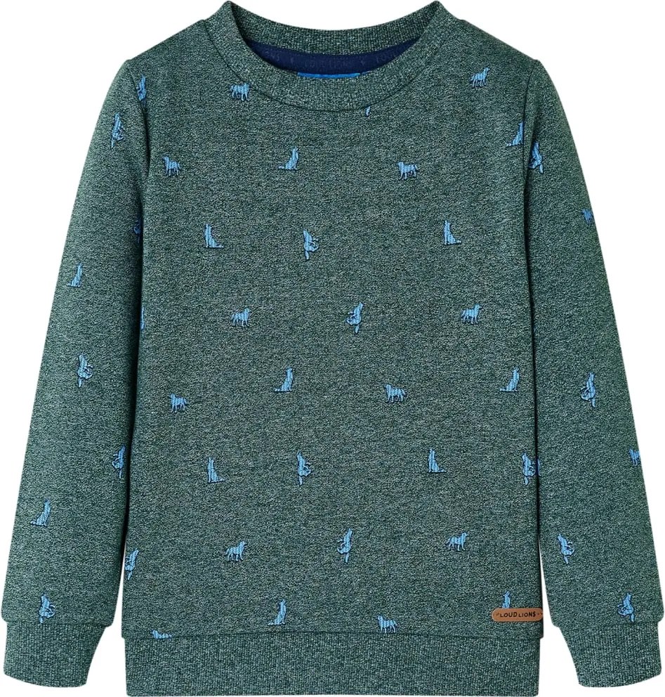 vidaXL Bluzon pentru copii, verde închis melanj, 104