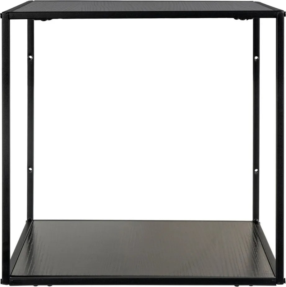 Raft de perete Vita, negru, cadru negru 36x36x36 cm