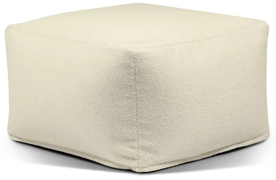 Fotoliu bean bag gri deschis cu tapițerie din țesătură bouclé Softbox MooG – SLOWDOWN