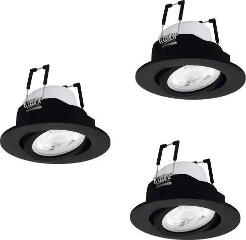 Eglo 902287 - Set 3x LED RGBW, spot încastrat reglabil SALICETO-Z LED/4,7W/230V, negru