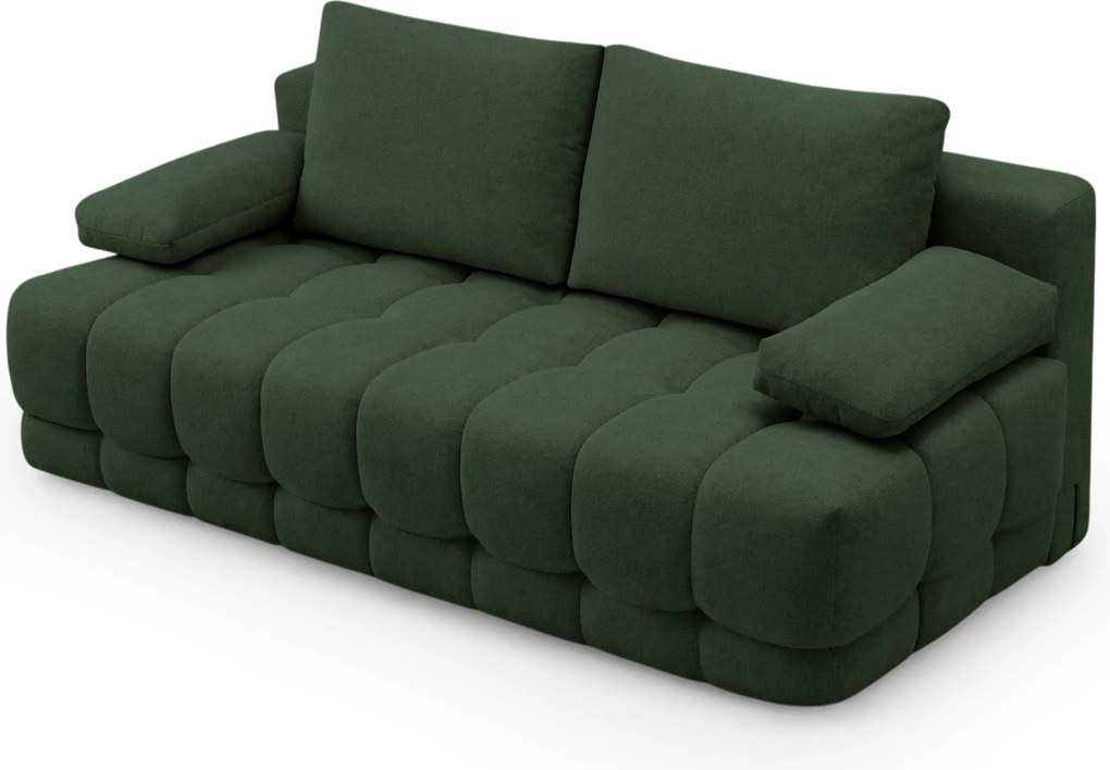 Canapea extensibilă cu ladă Tuko - stofă hidrofobă verde închis Murano 842