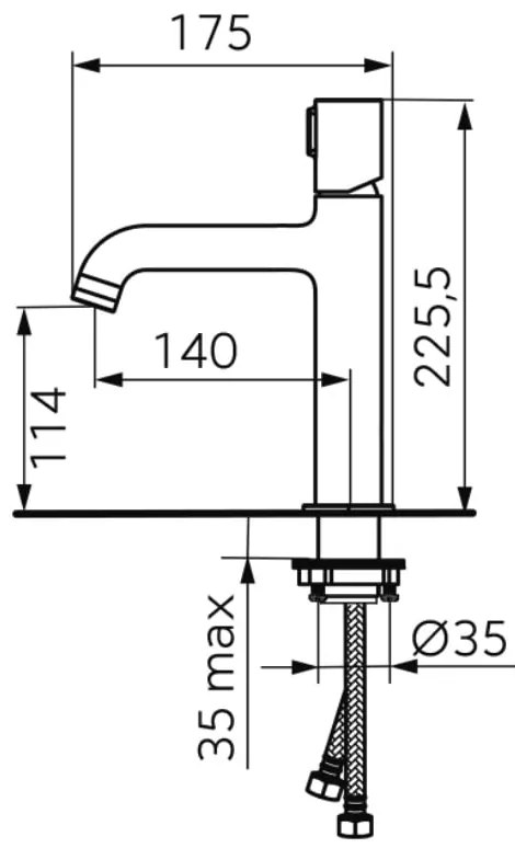 Baterie lavoar FDesign Meandro cu ventil click-clack, crom - FDSFD1-MDR-2-11
